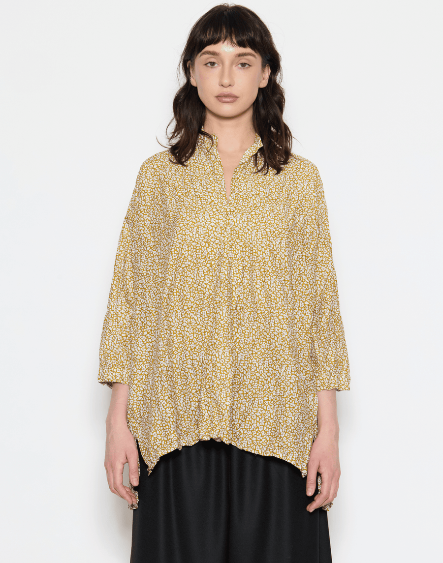 Gold Ditsy Floral Liberty Print Cotton Kora Lavato Top