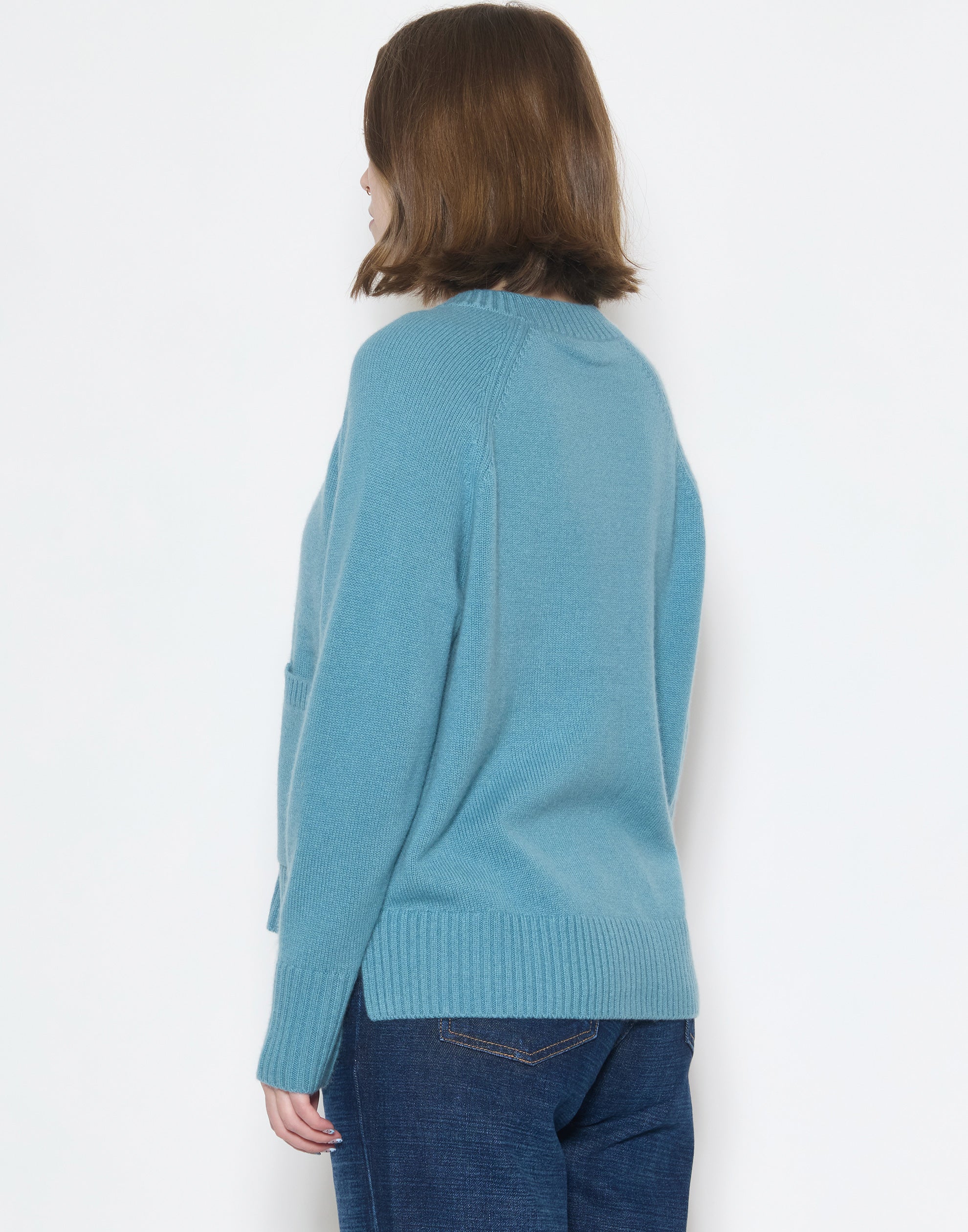 Lake Blue Cashmere Chunky Cardigan