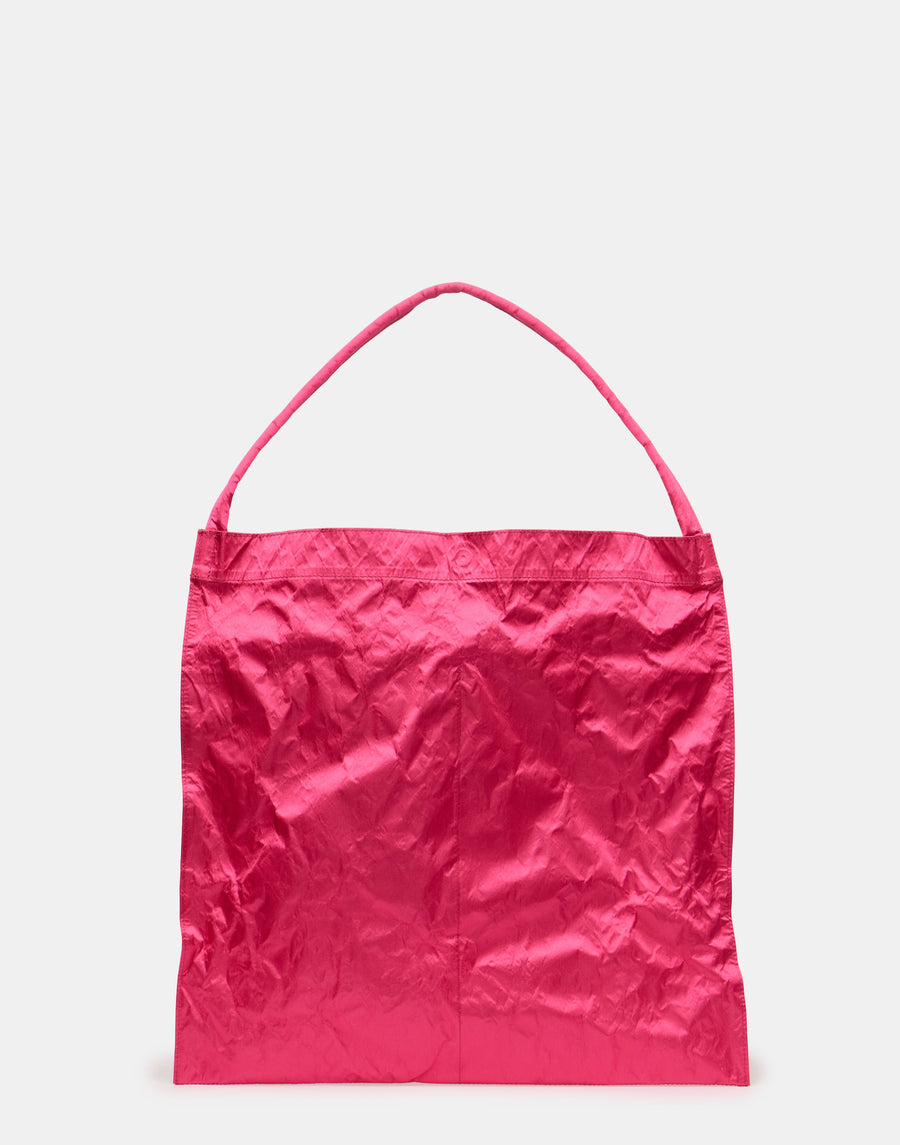 Fuchsia Satin & Metallic Foil Flat Bag