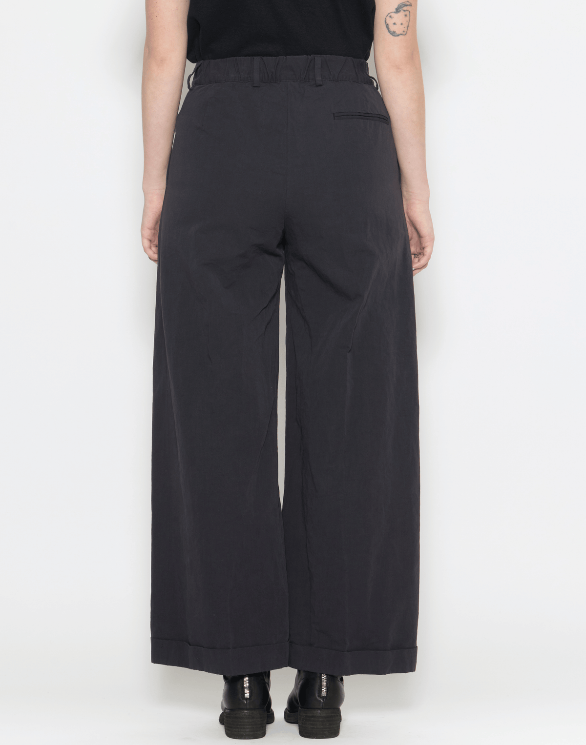 Black Cotton Wide Leg Wendy Pants