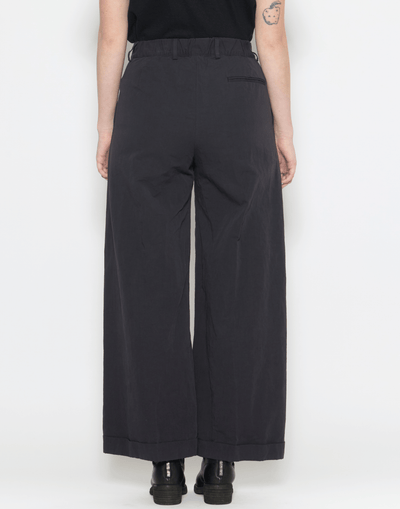 Black Cotton Wide Leg Wendy Pants