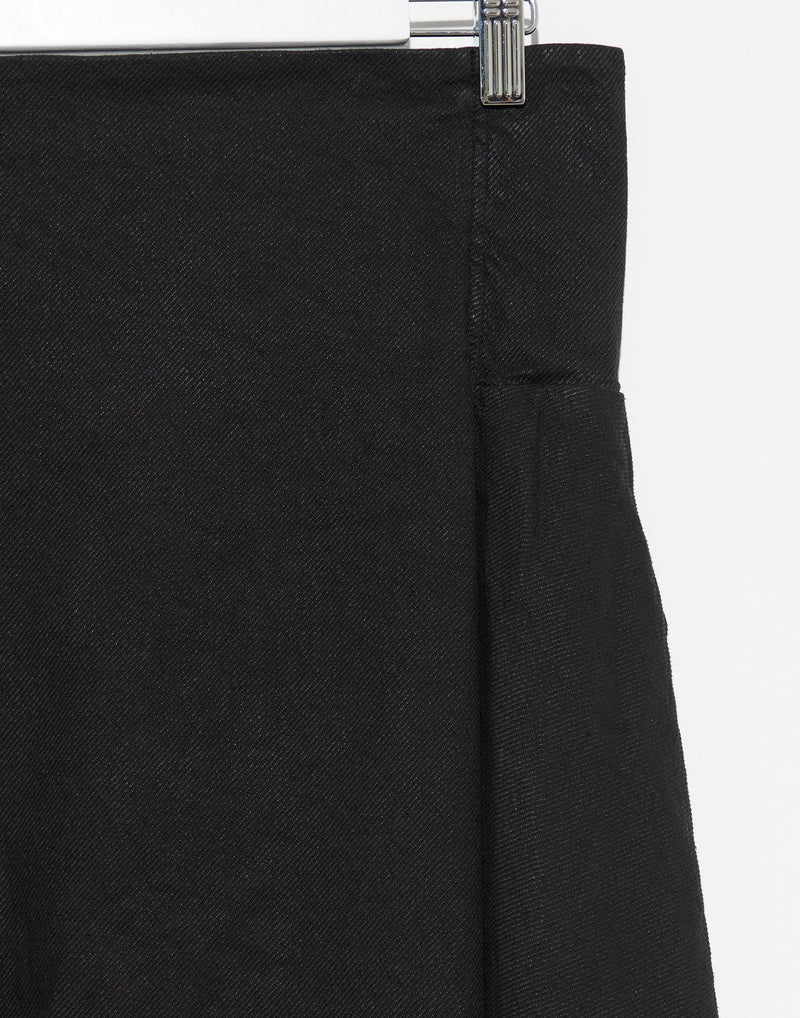 Black Cotton Twill Stretch Skirt