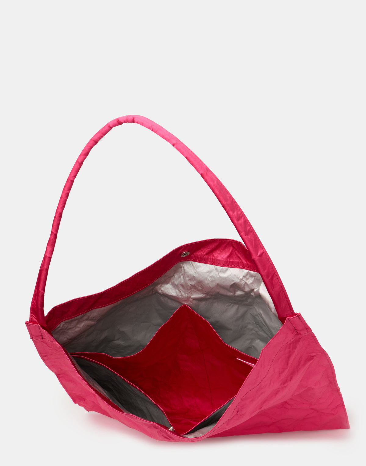 Fuchsia Satin & Metallic Foil Flat Bag