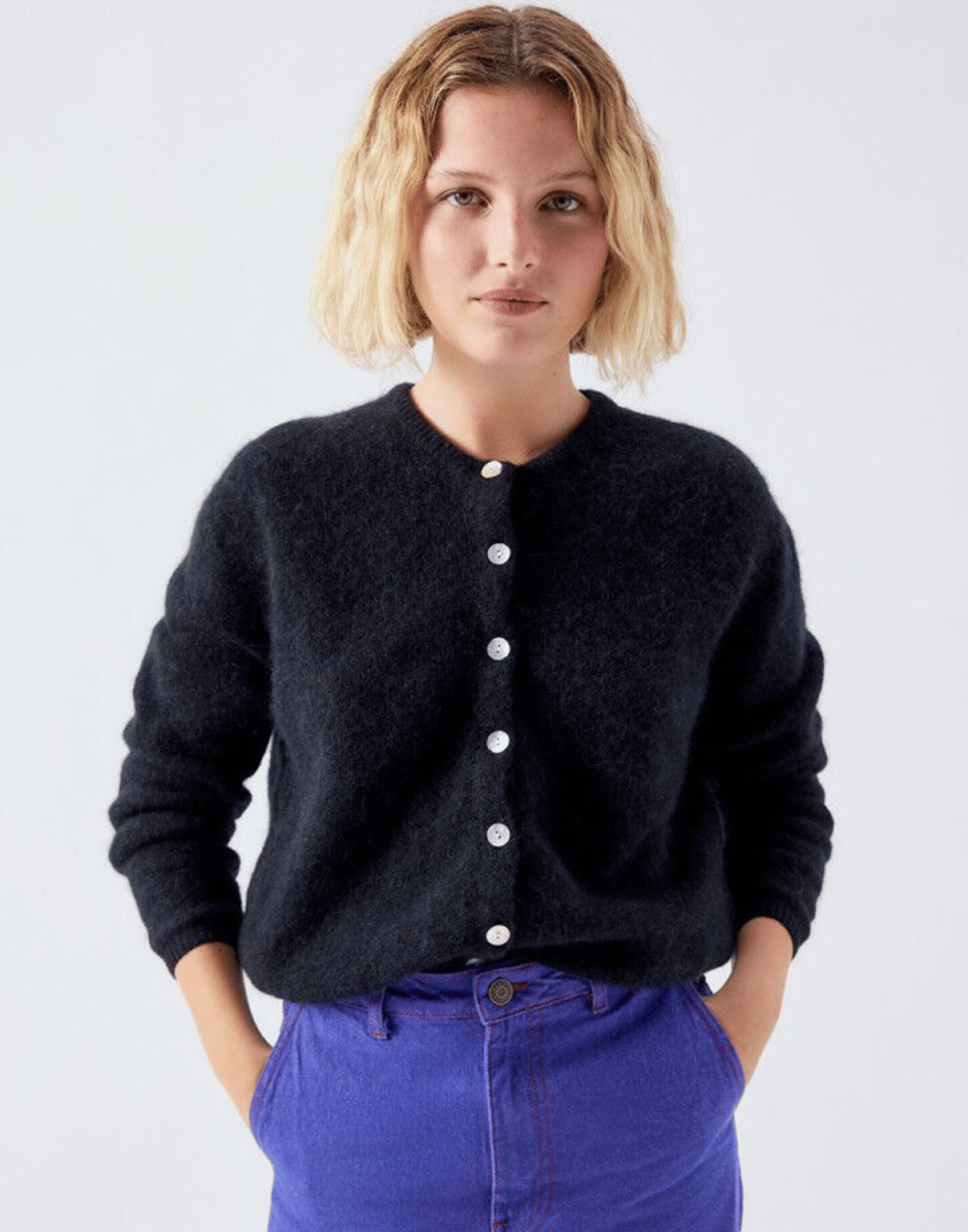 Black Wool & Alpaca Vitow Cardigan