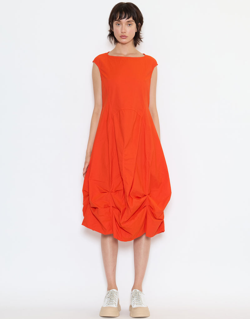 Mandarin Cotton Blend Stretch Dress