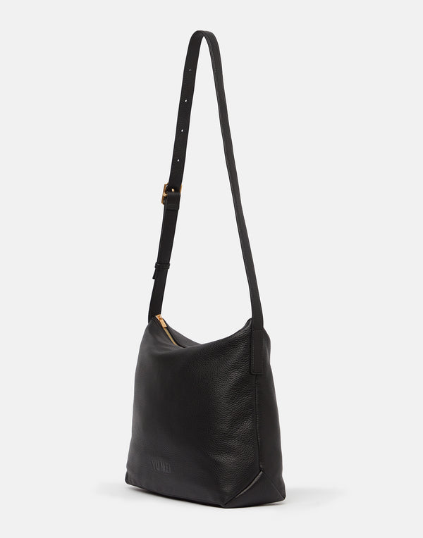 Black Leather Braidy Bag