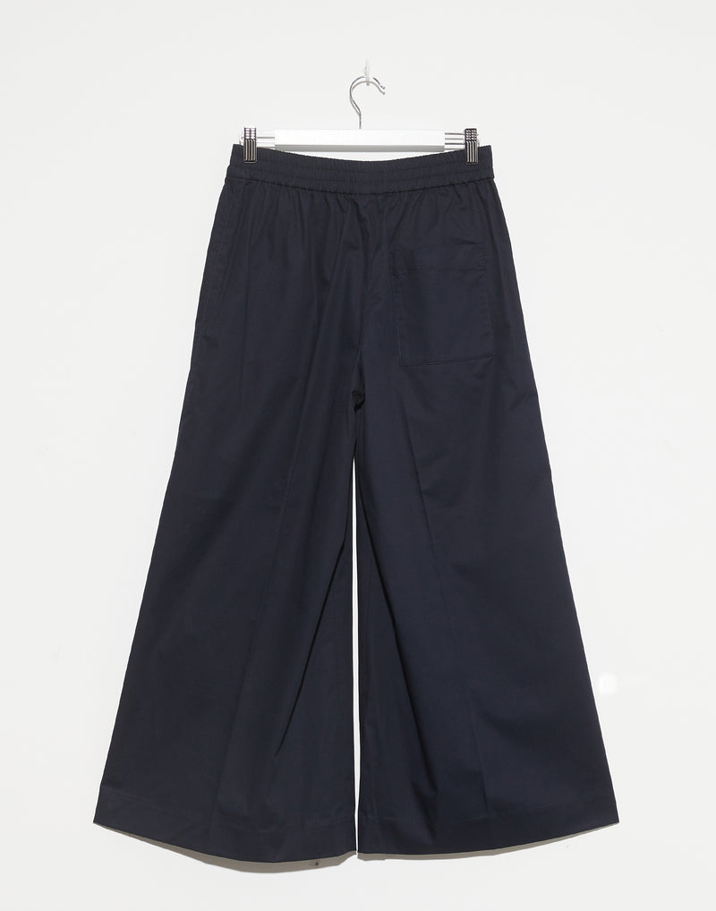 Navy Cotton Wide Leg Wren Pants