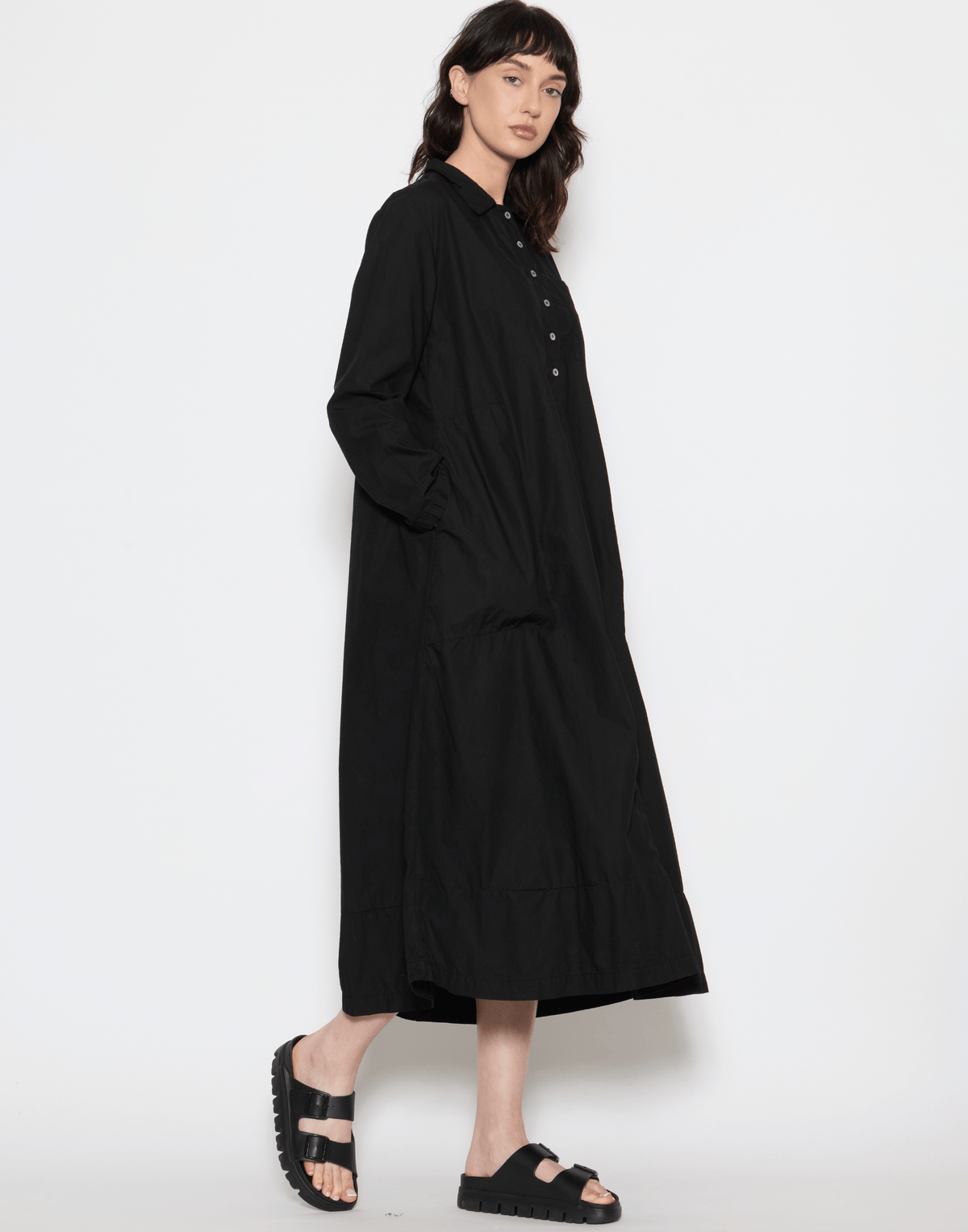 Black Cotton Georgia Dress
