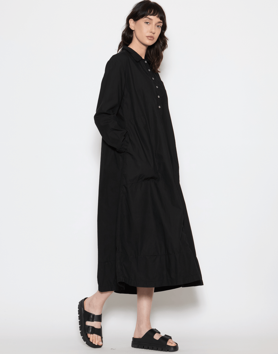 Black Cotton Georgia Dress