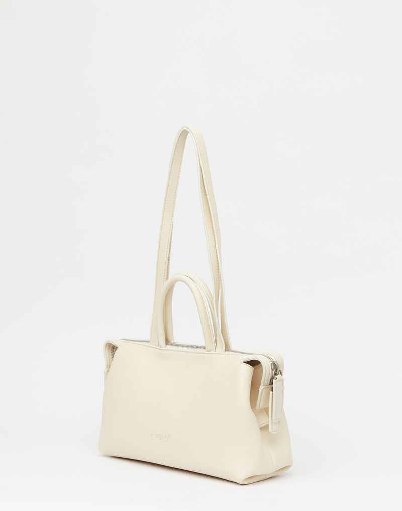 Off White Leather Mini Orizzonte Bag