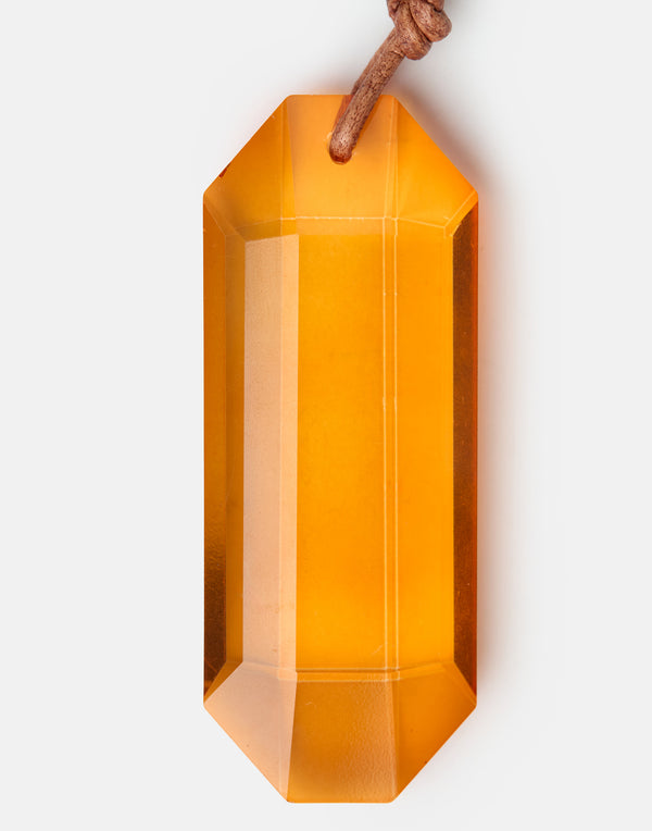 Orange Glass Pendant Necklace