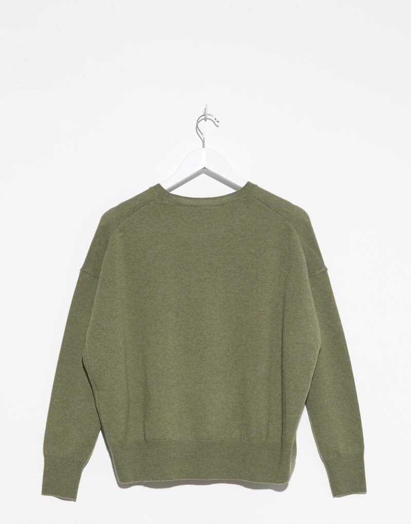 Khaki Cashmere Relaxed Pullover