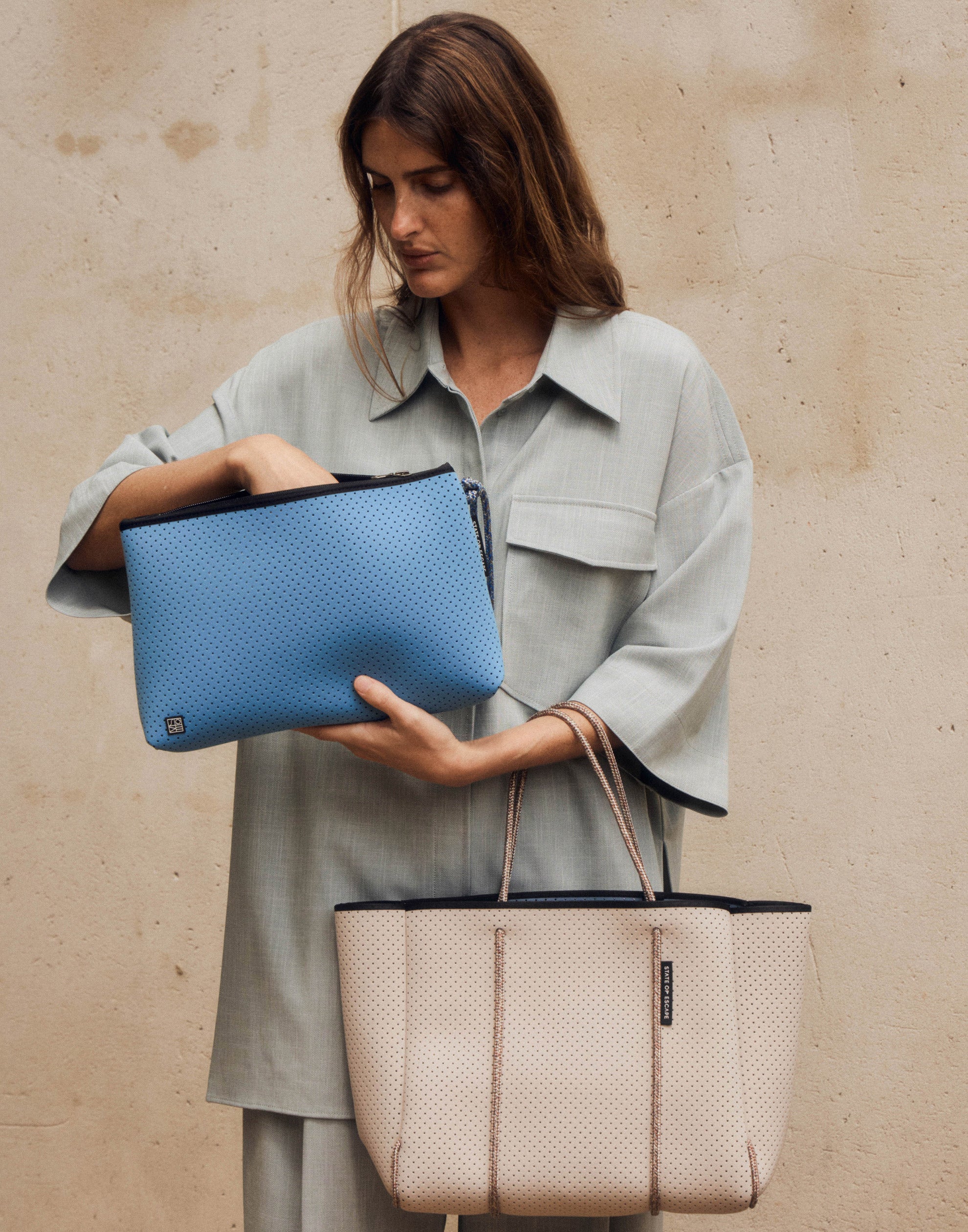 Fade Denim Everyday Large Pouch