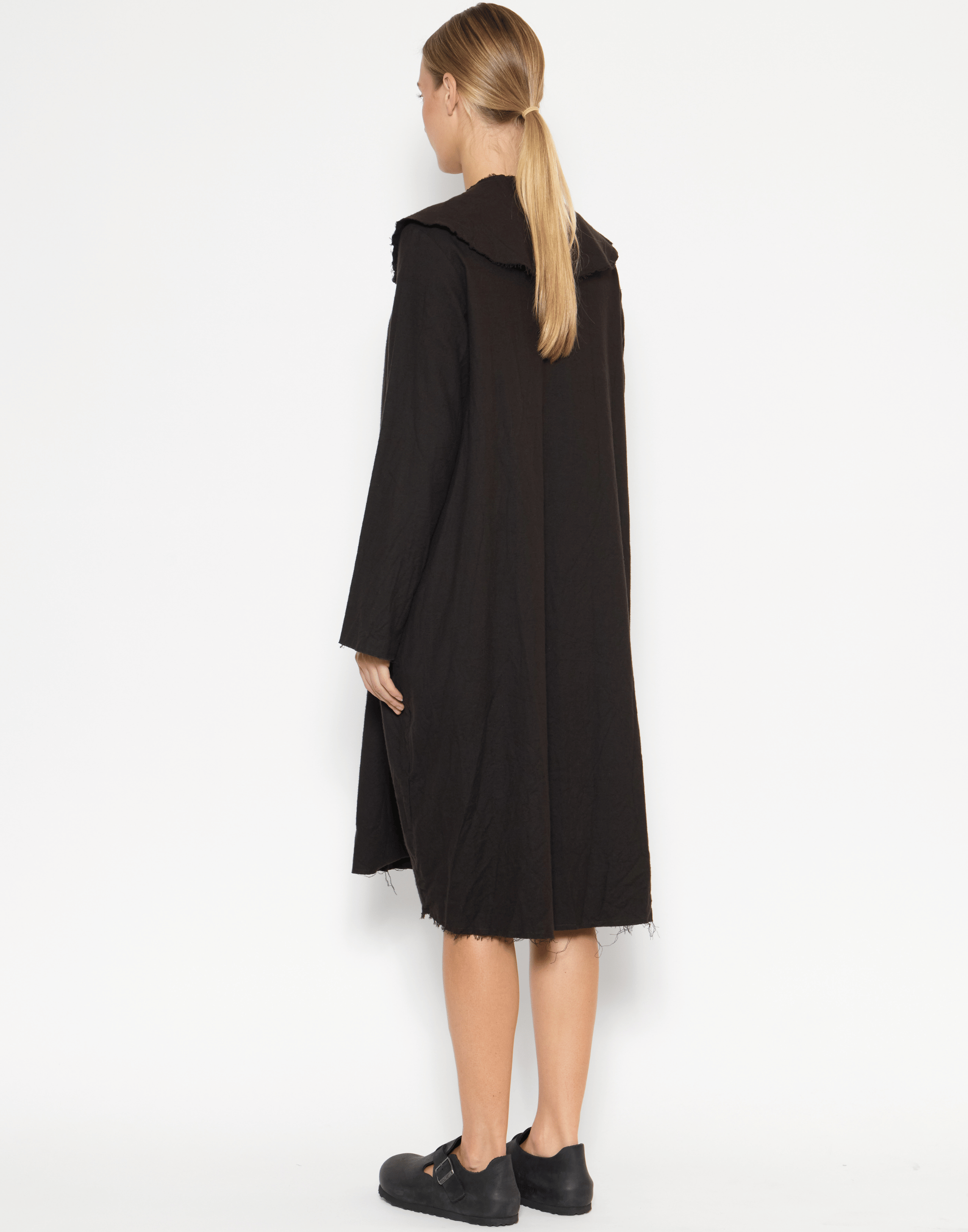 Bitter Chocolate Cotton Flannel Long Sleeve Dress