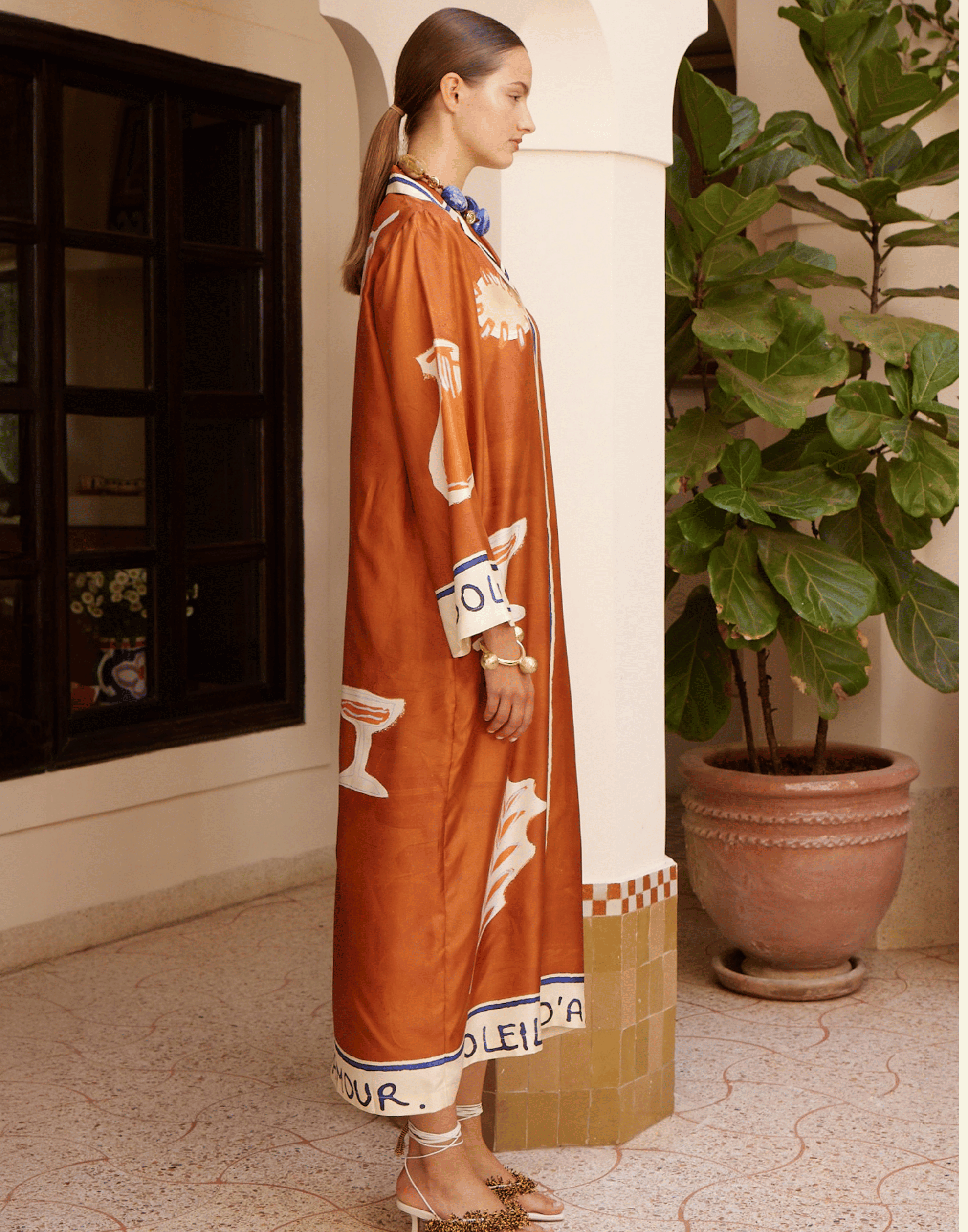 Printed Silk Soleil D’amour Shirt Dress