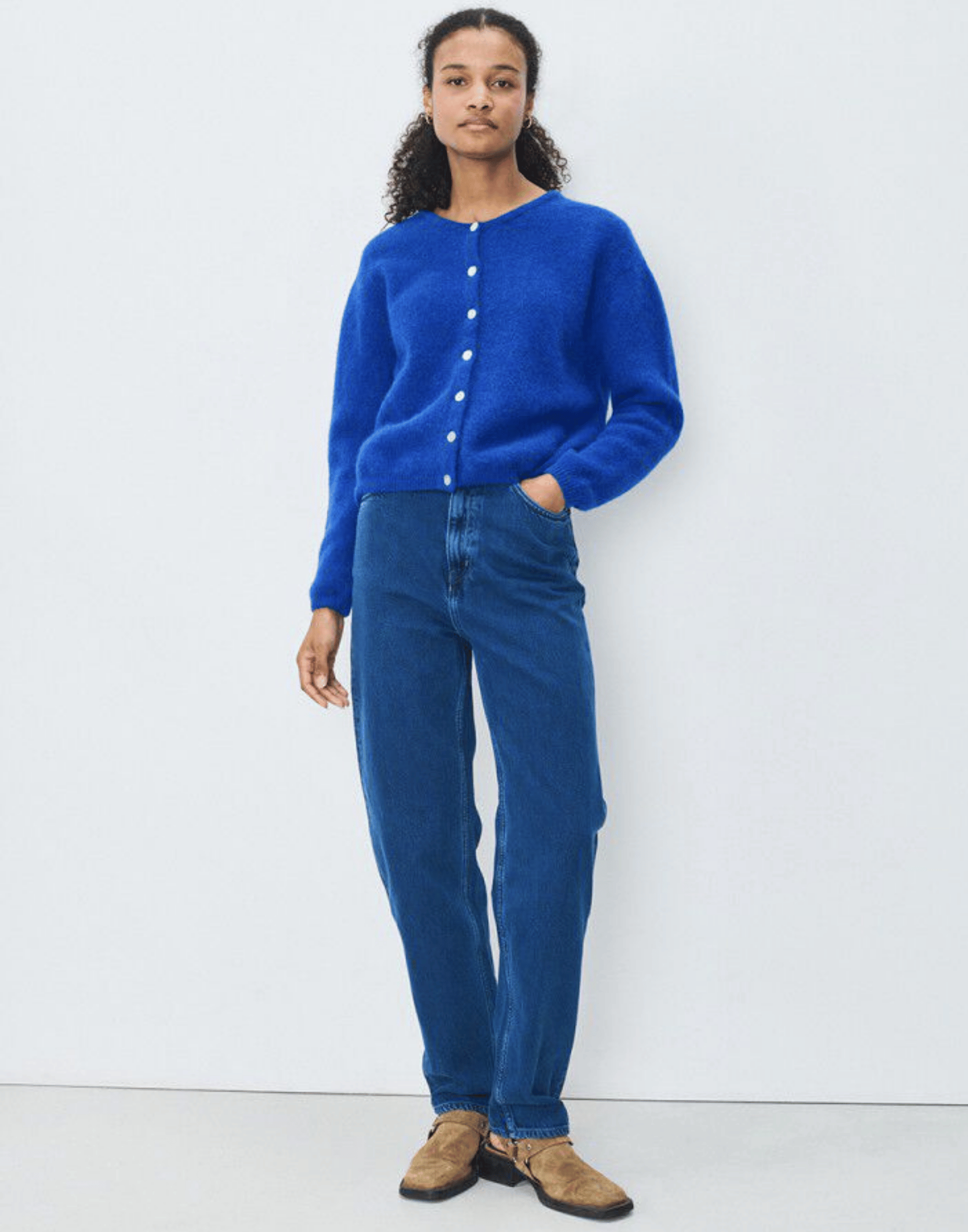 Royal Blue Wool & Alpaca Vitow Cardigan