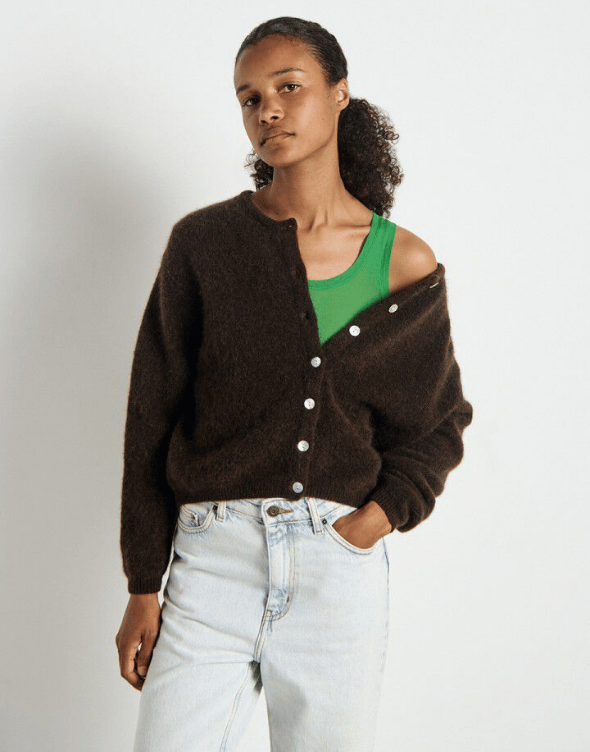 Coffee Brown Wool & Alpaca Vitow Cardigan