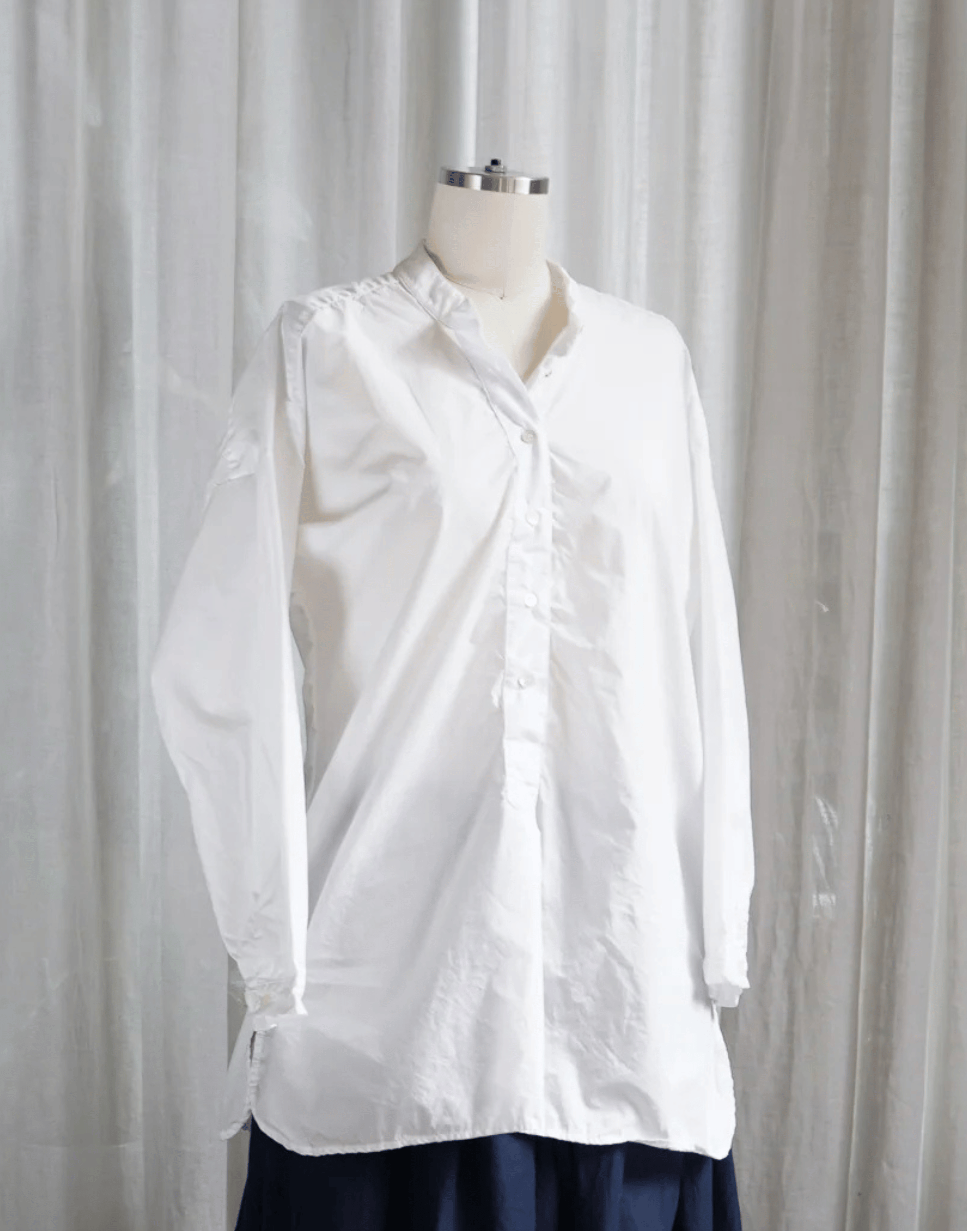 White Cotton Poplin Coal Miner’s Shirt