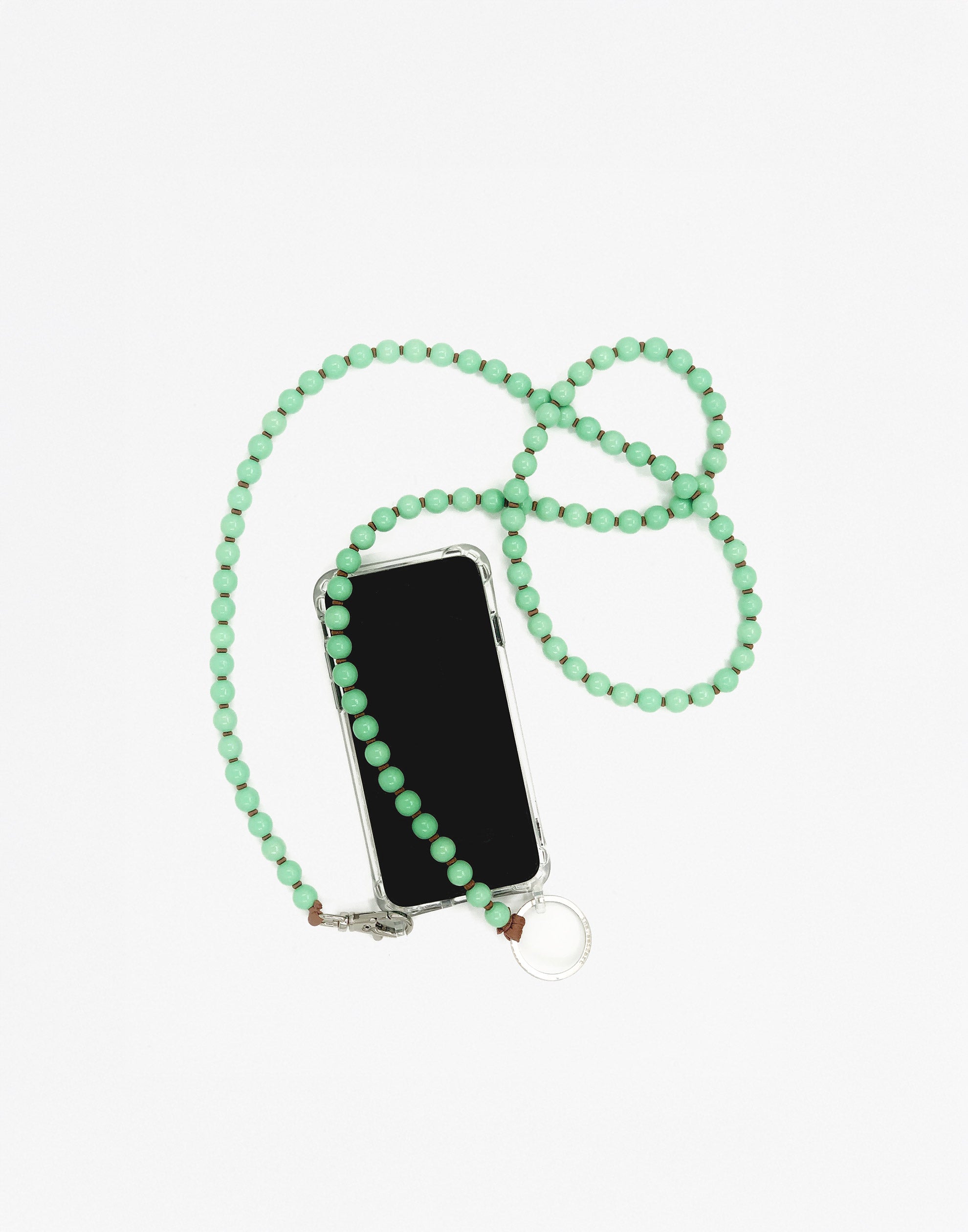Pastel Green Mocha Phone Necklace