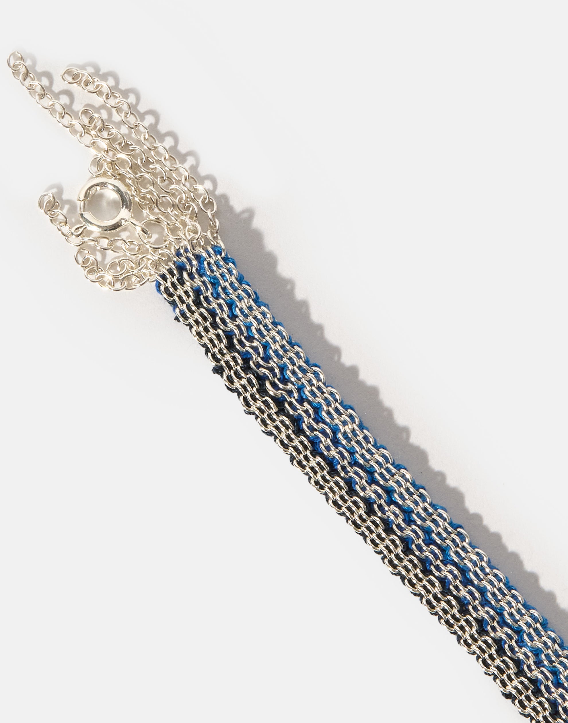 Silver & Blue Silk No. 018.08 Bracelet