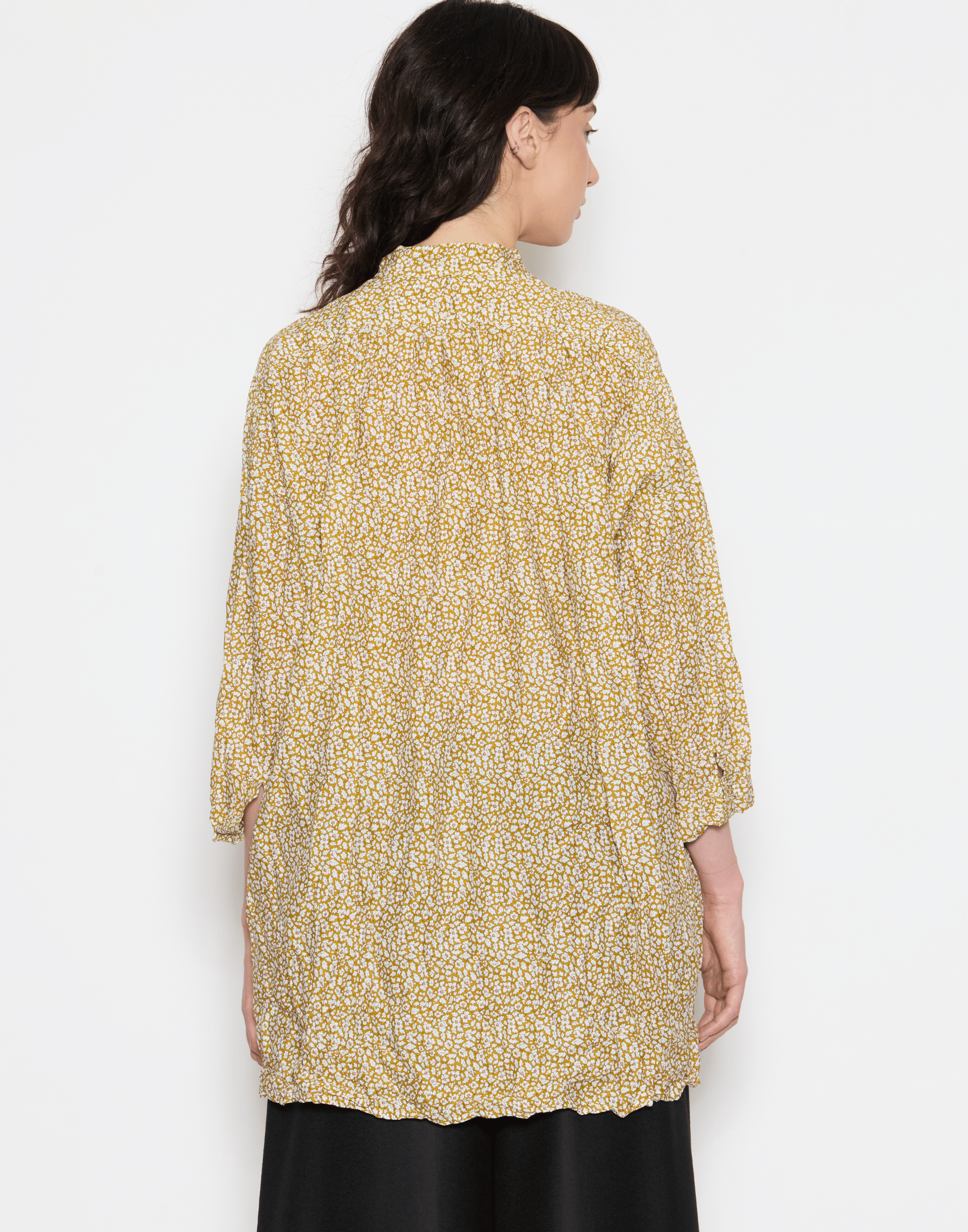 Gold Ditsy Floral Liberty Print Cotton Kora Lavato Top