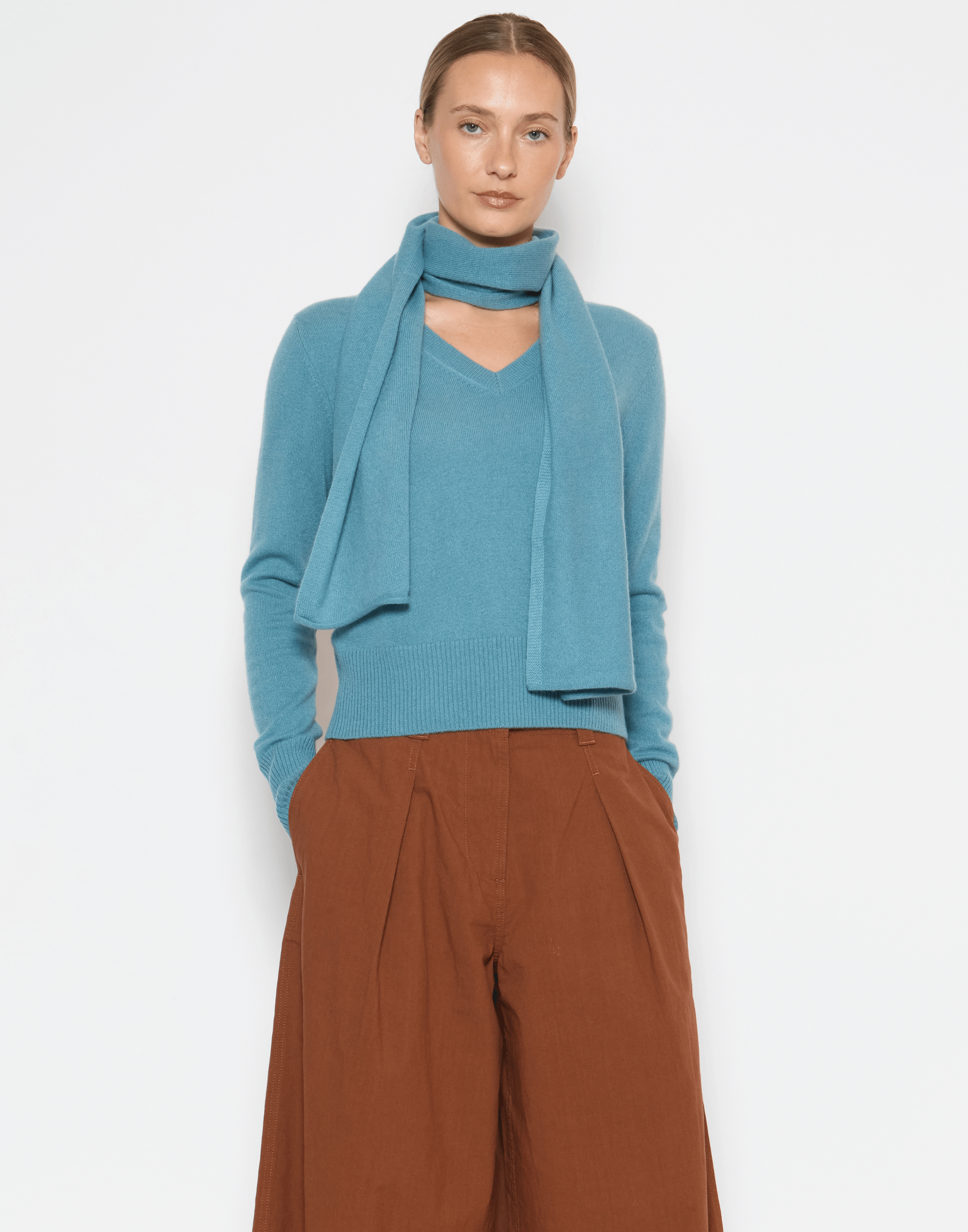 Lake Blue Cashmere Everyday Scarf