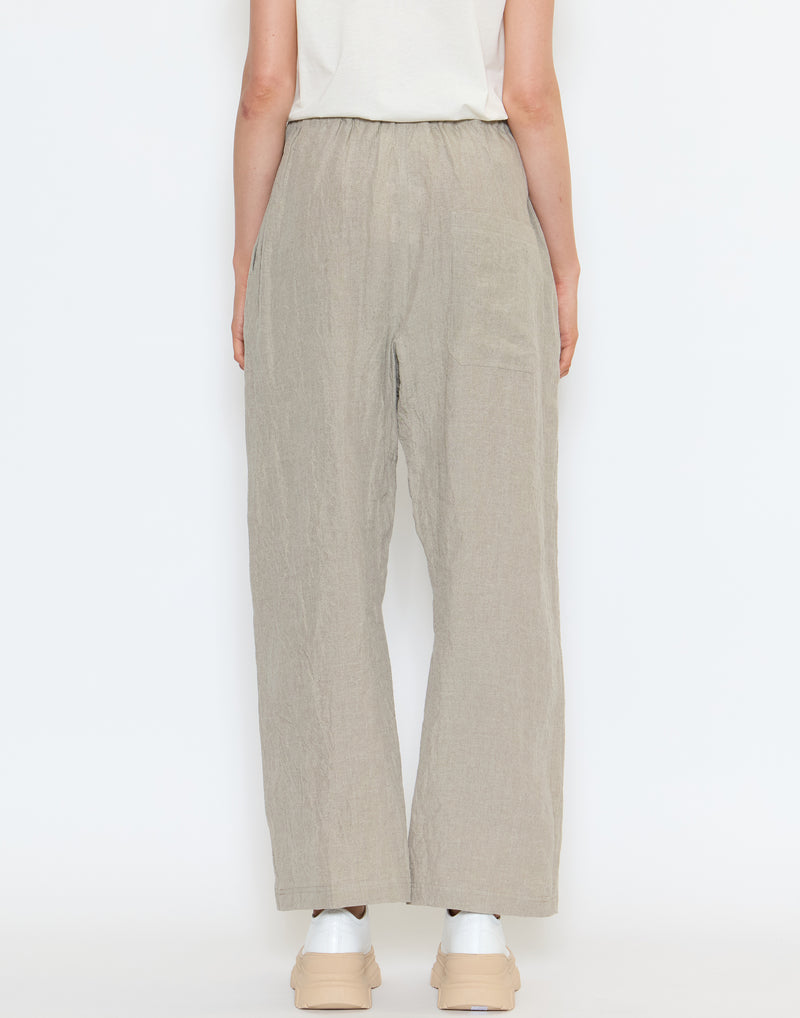 Natural Linen Pilar Low Crotch Pants