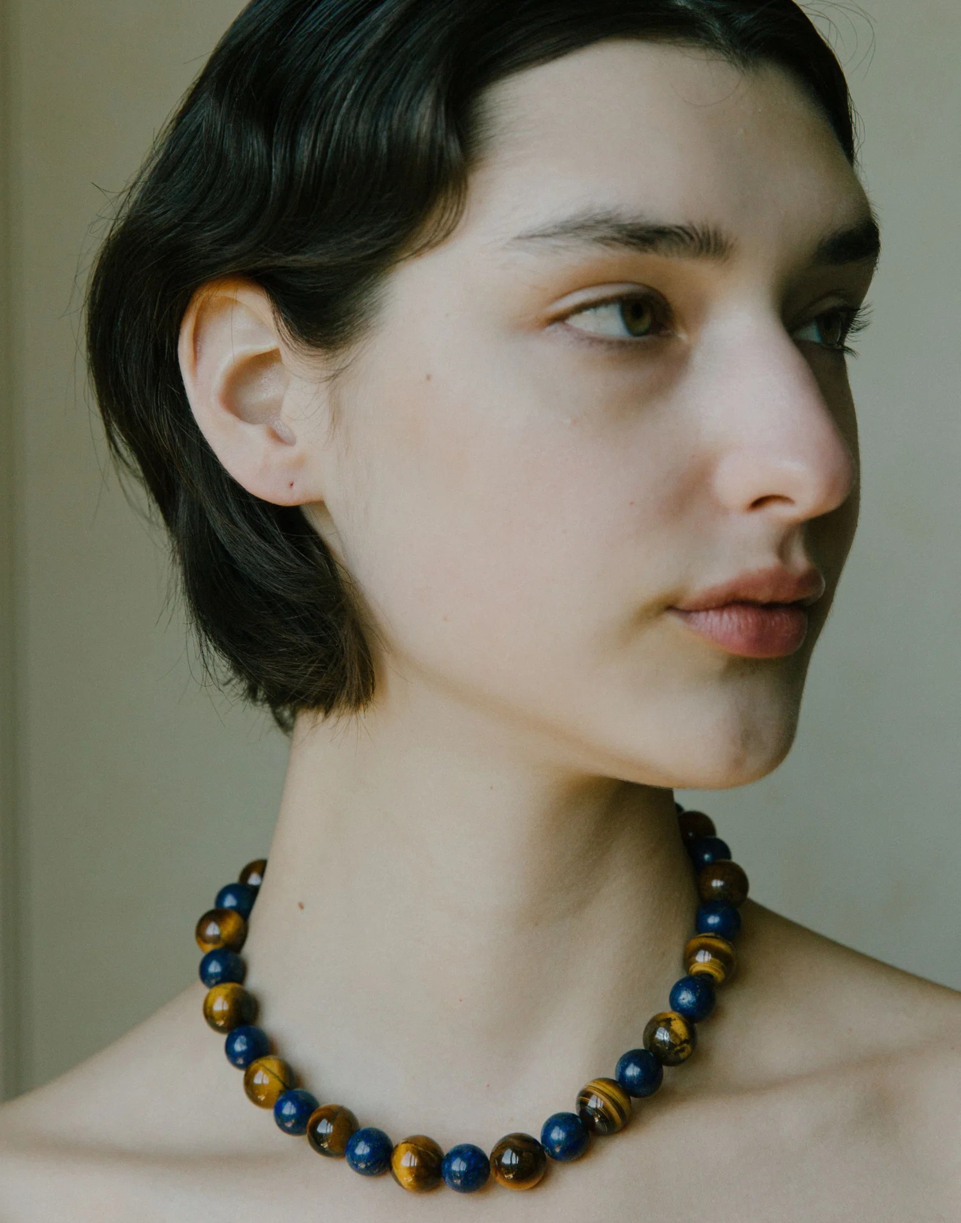 Tiger Eye & Lapis Lazuli Helena Necklace