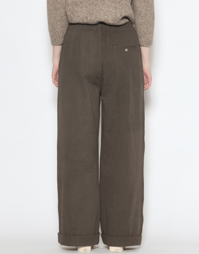 Barnwood Brown Cotton Painted Trousers