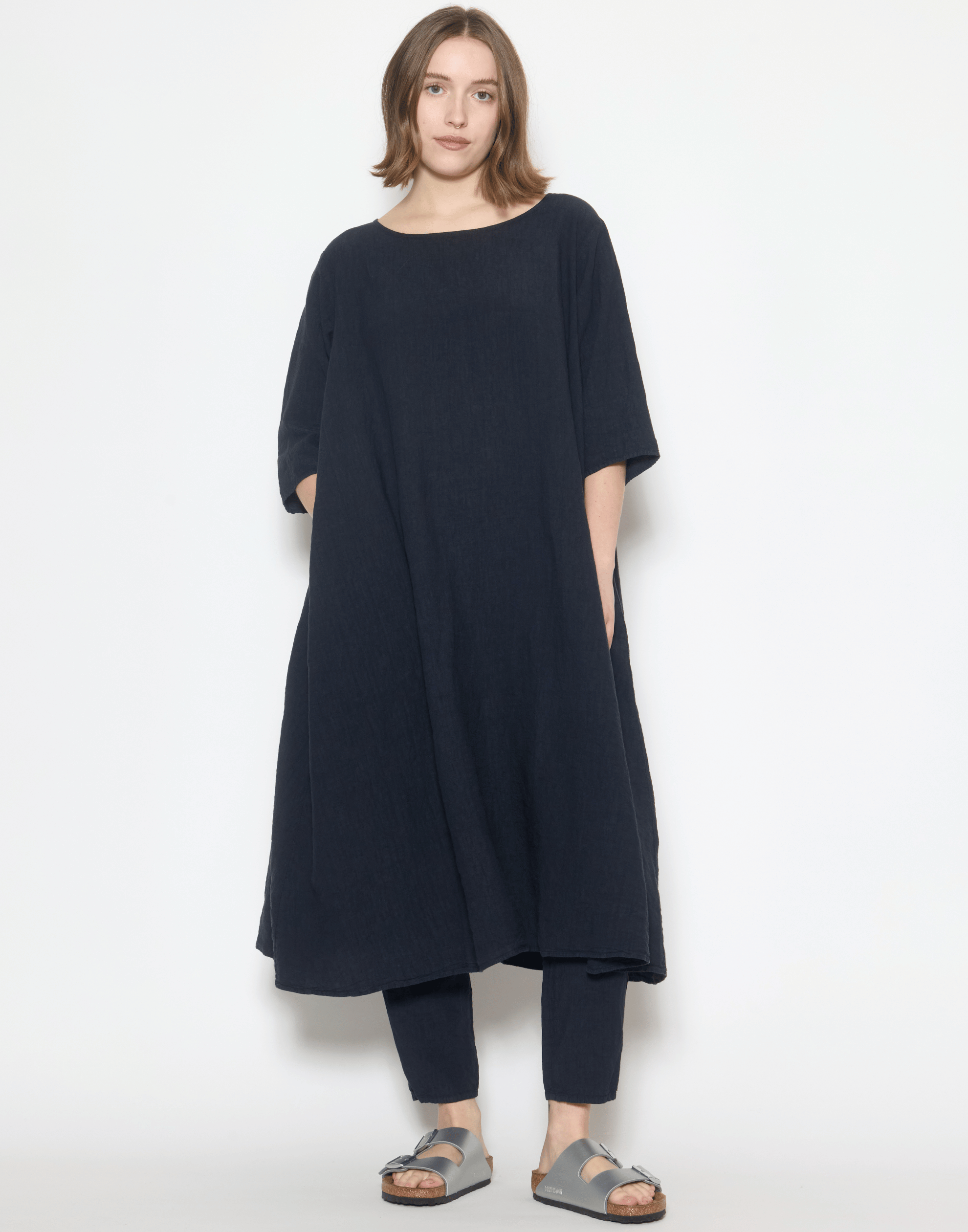 Danish Blue Linen Yilin Tunic Dress