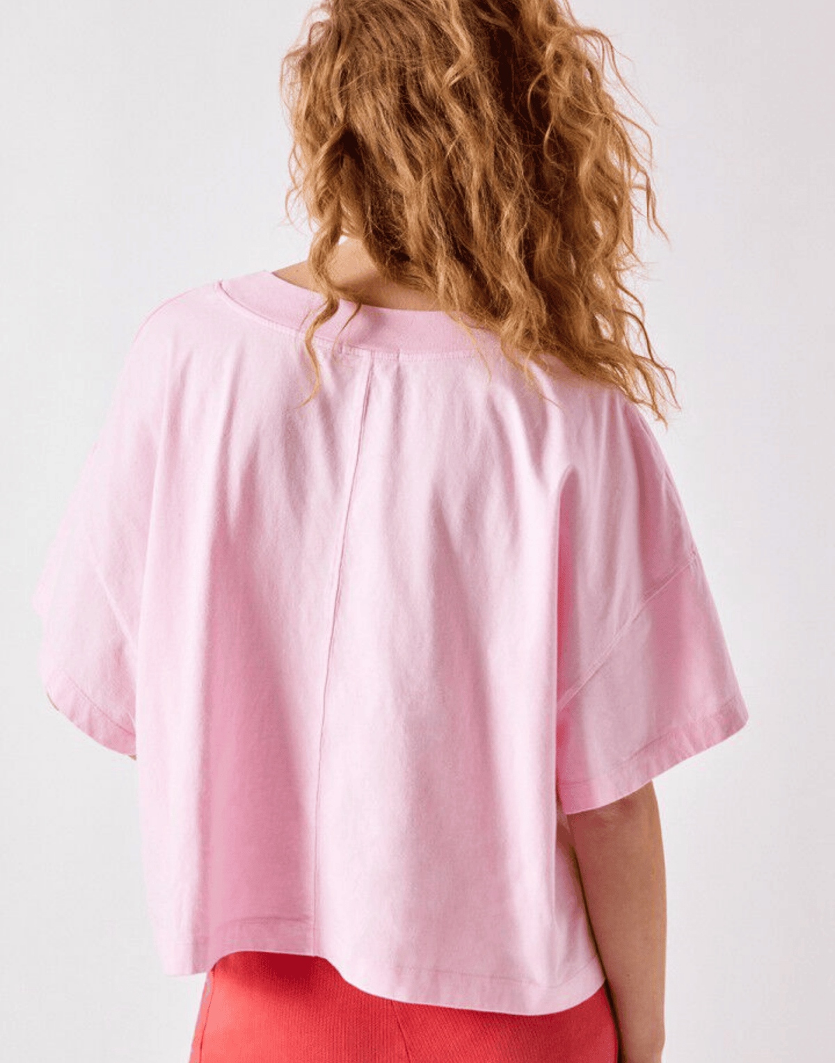 Candy Pink Cotton Gixy Logo T-Shirt