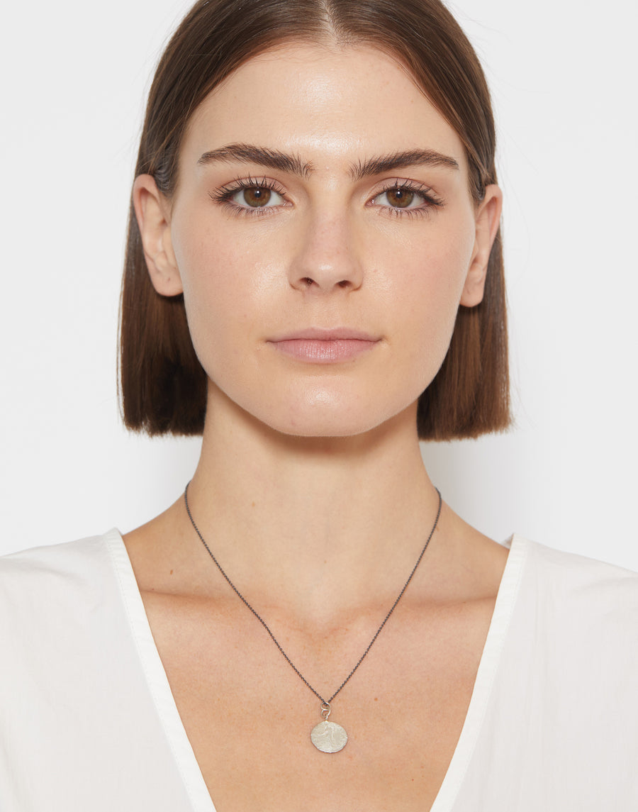 Greek Coin & Oxidised Silver Necklace
