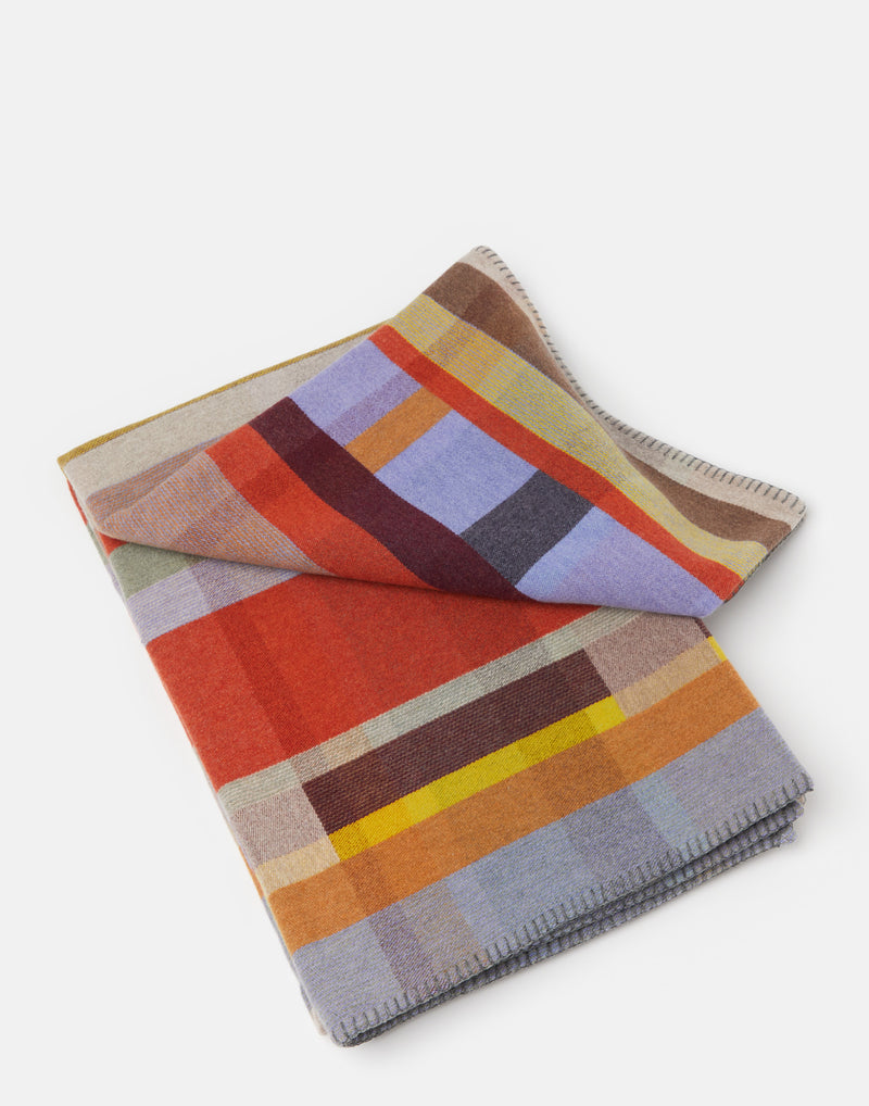 Large Multicolour Wool Cecil Throw