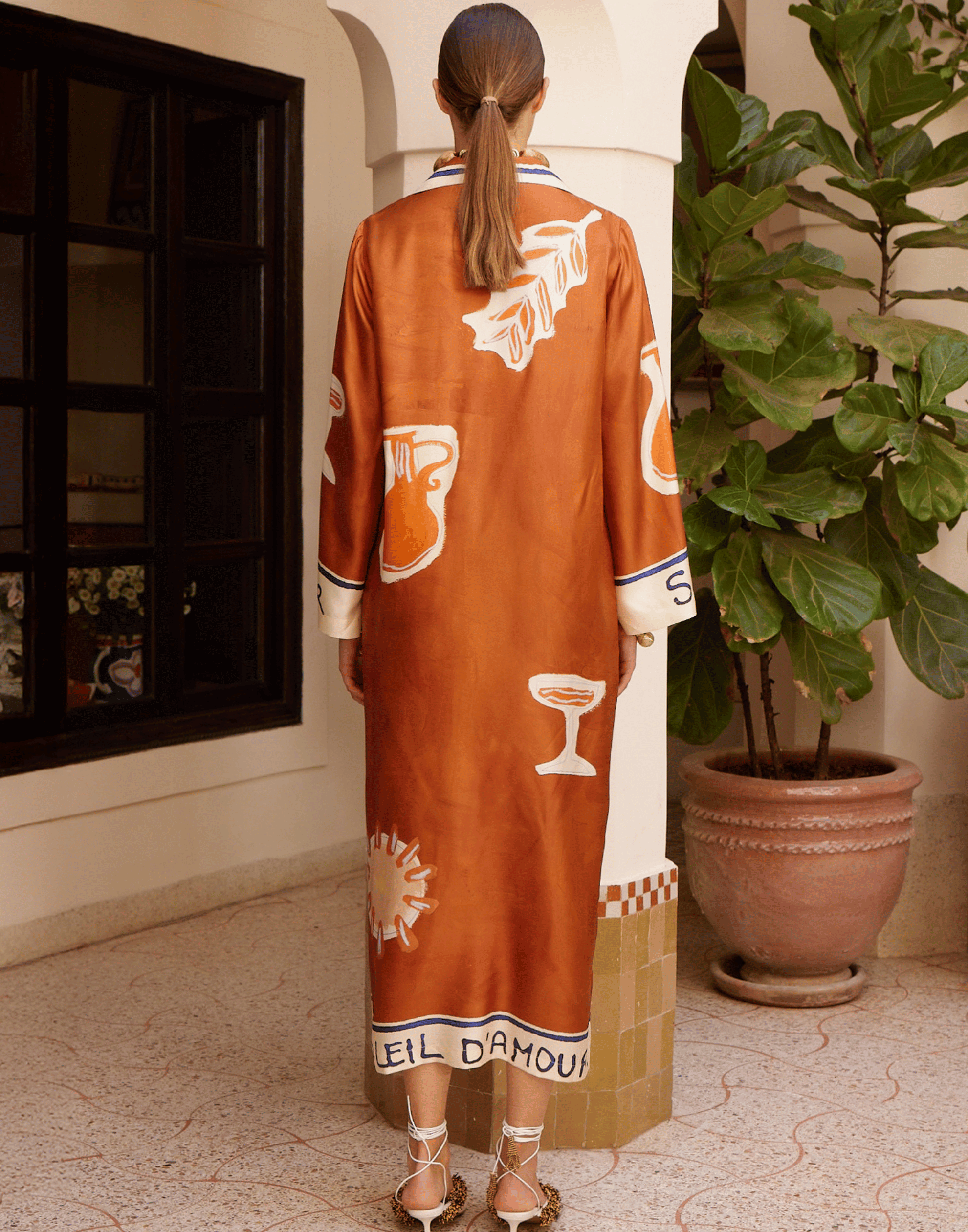 Printed Silk Soleil D’amour Shirt Dress