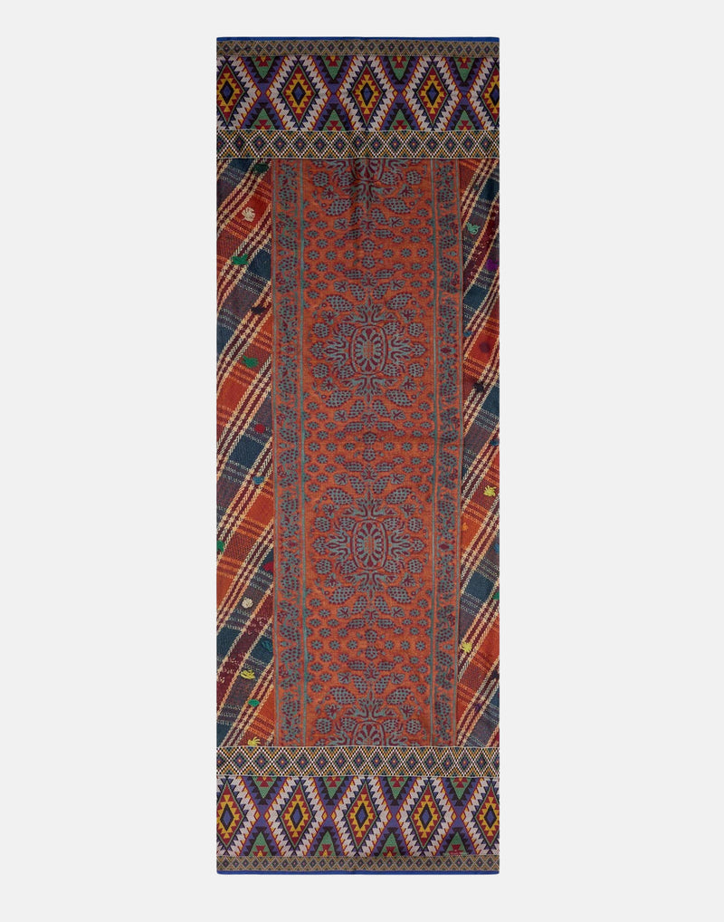 Multicolour Printed Silk & Cotton Scarf