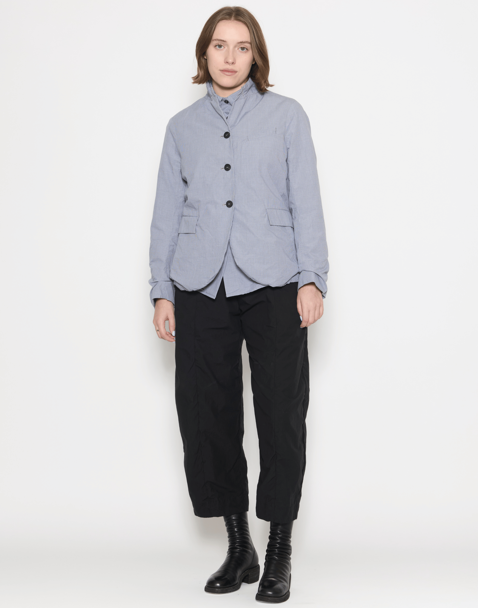 Charcoal Check Cotton Tina Shirt