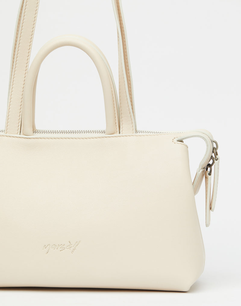Off White Leather Mini Orizzonte Bag