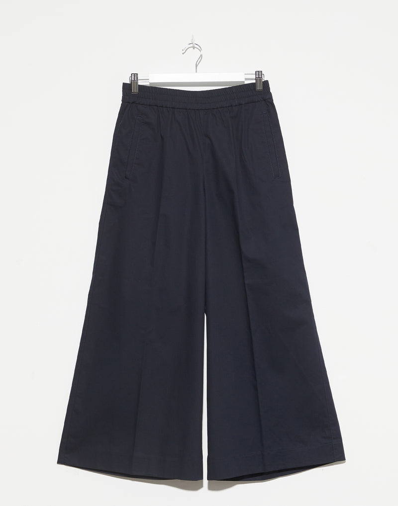 Navy Cotton Wide Leg Wren Pants