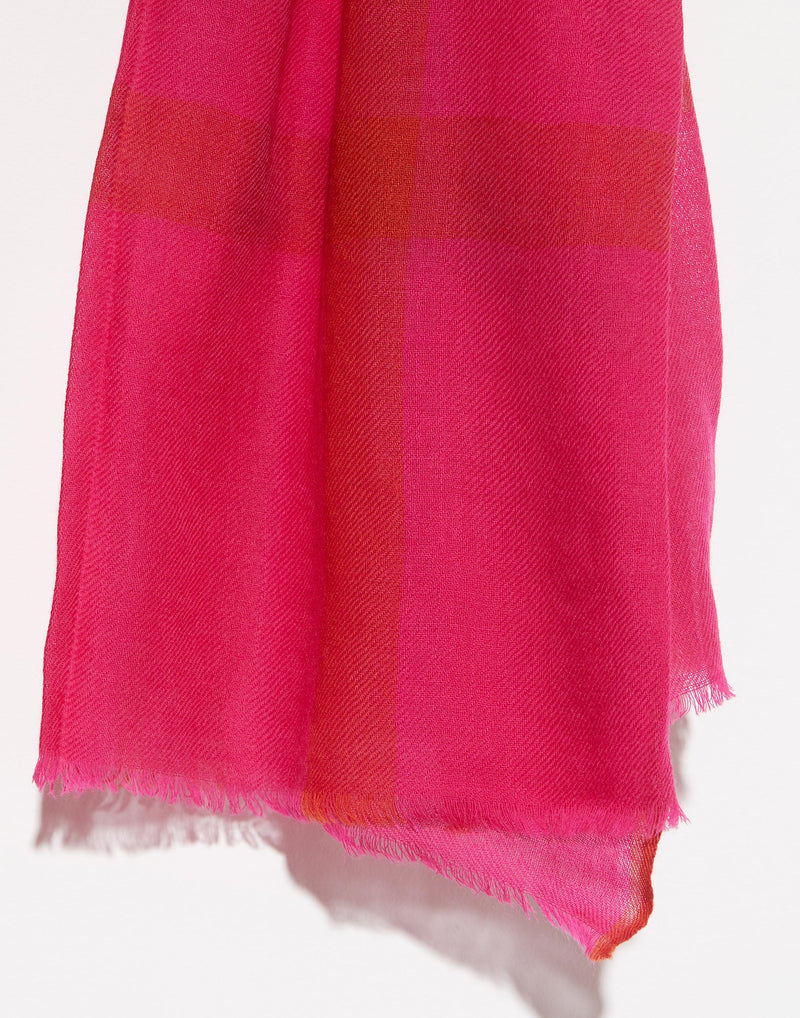 Pink Wool Patch Scarf