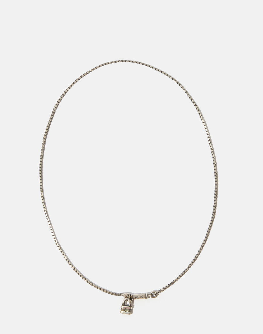 Silver Lock Symbol Necklace