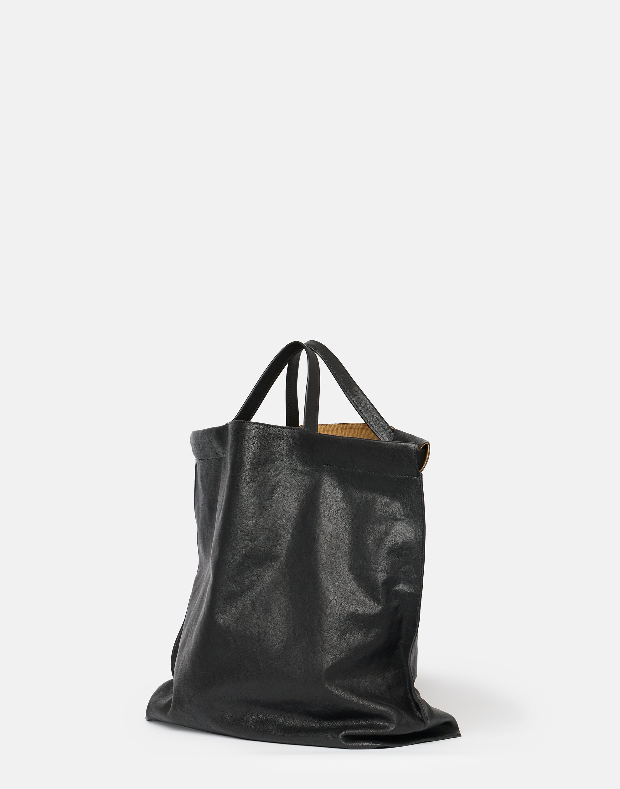 Black Leather Large Shopper Bag