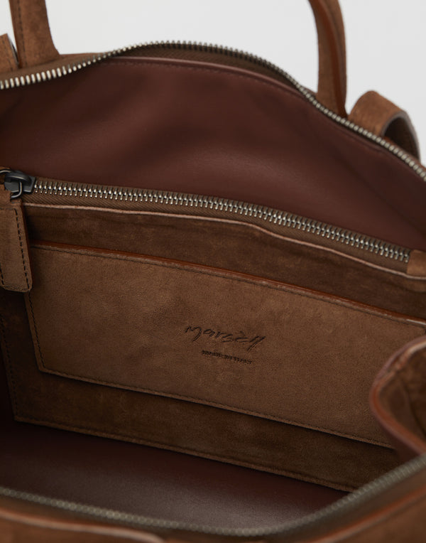 Chocolate Suede Leather 4 Dritta Bag