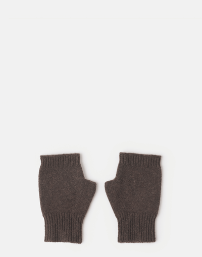 Chocolate Cashmere Fingerless Mittens