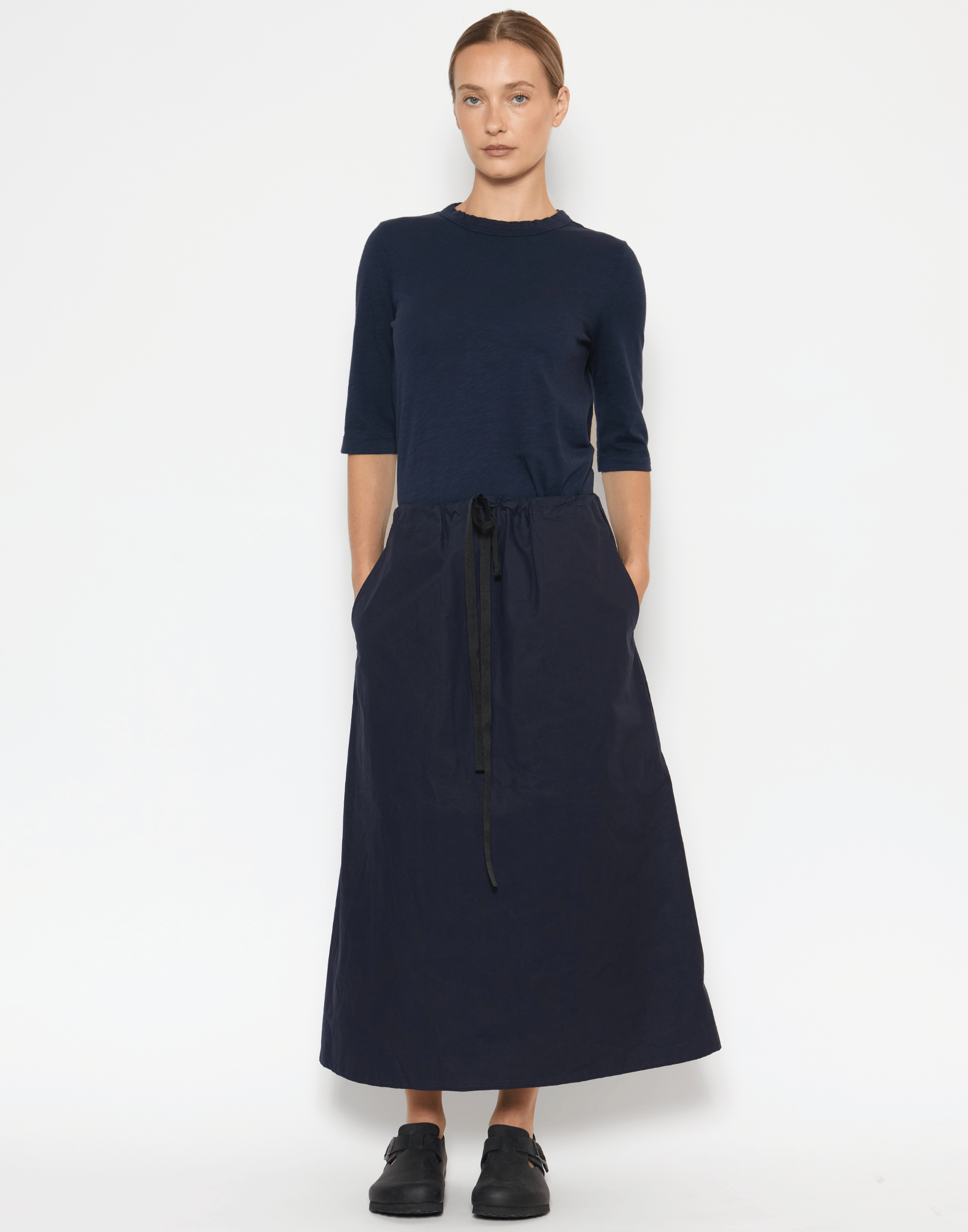 Dark Indigo Waxed Cotton Skirt