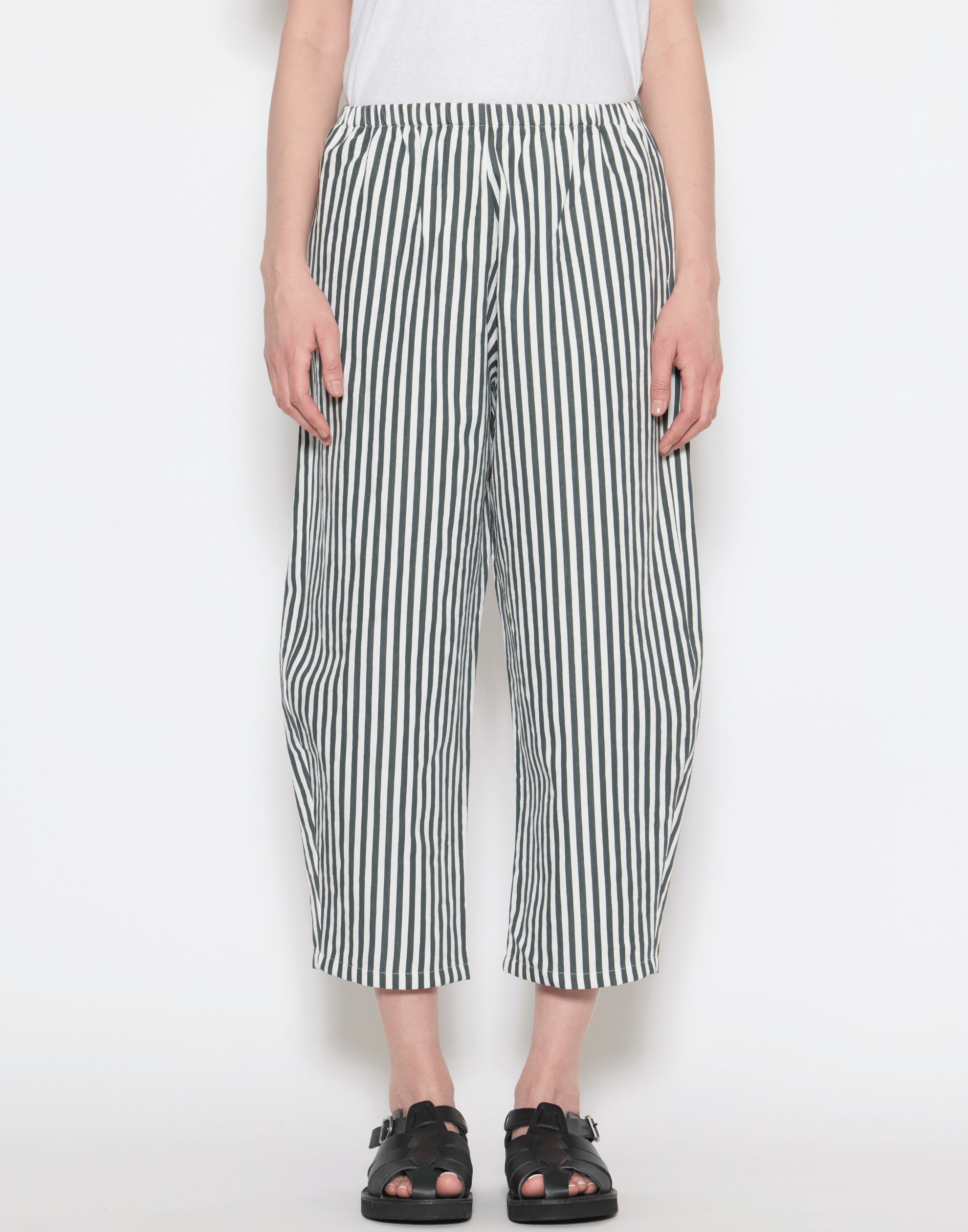 Cement Stripe Cotton & Linen Trousers