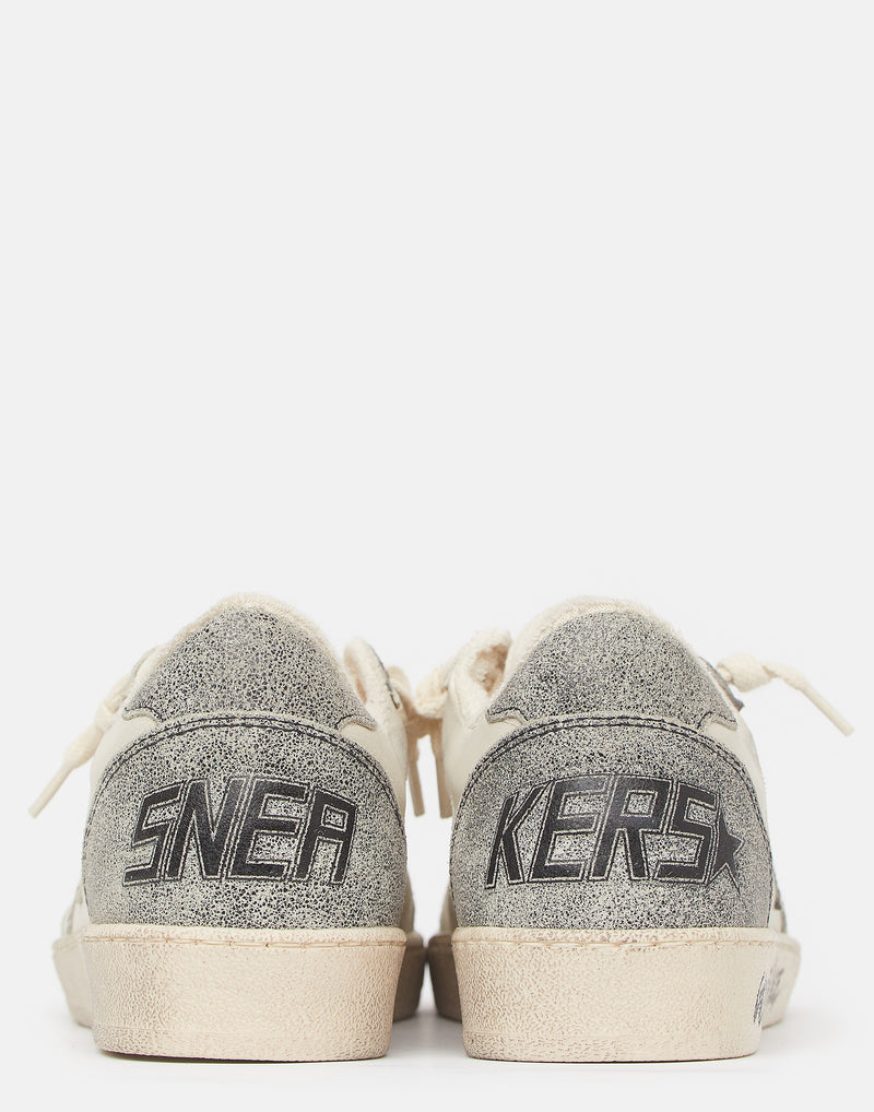 White & Washed Black Ball Star Sneakers