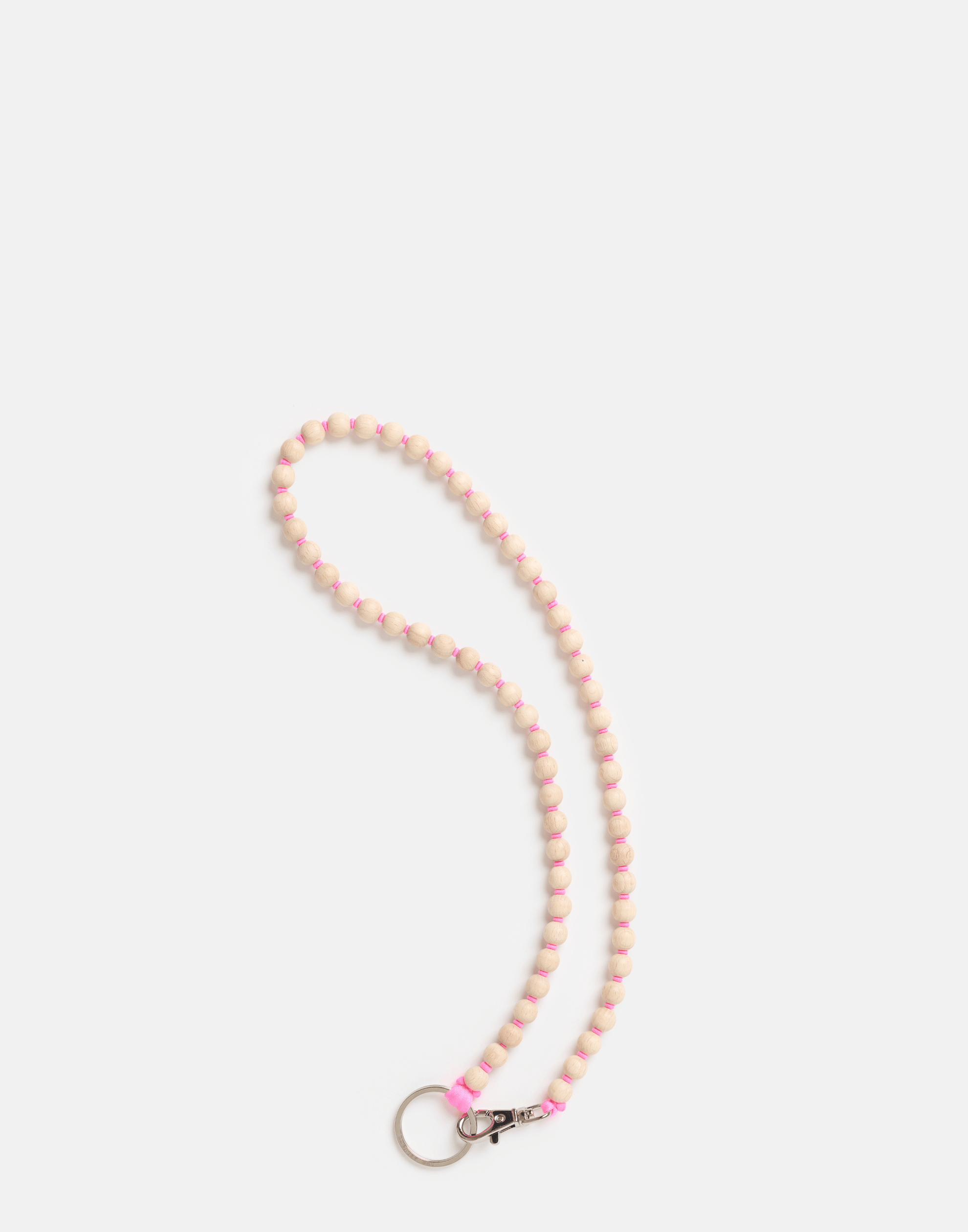Natural & Pink Perlen Long Key Chain
