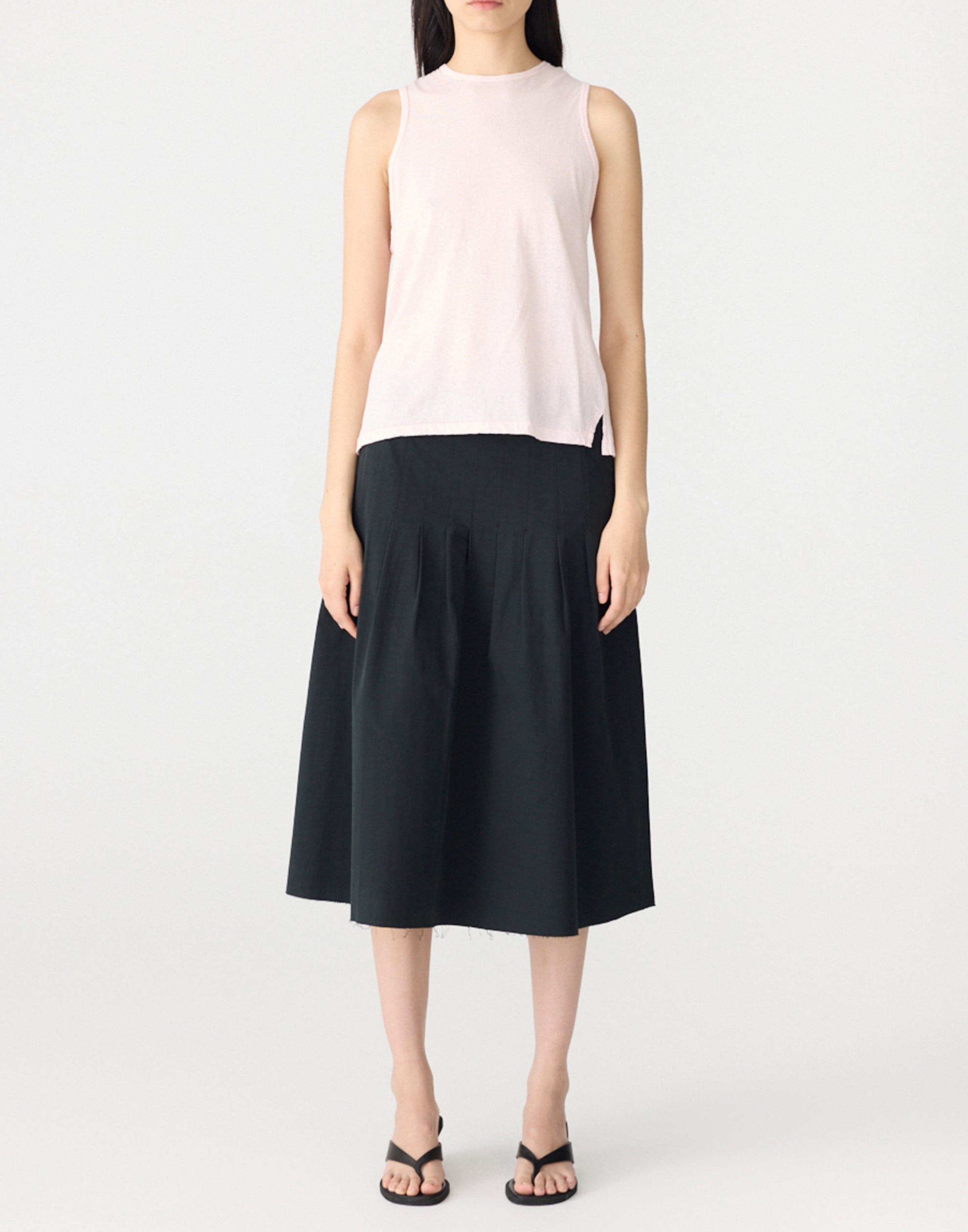 Powder Pink Cotton Fine Bind Athletic Tank