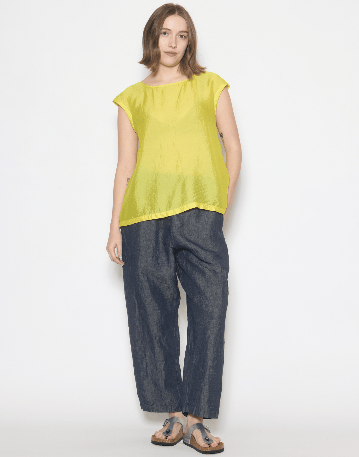 Flash Yellow Silk Shylk Deb Tank Top