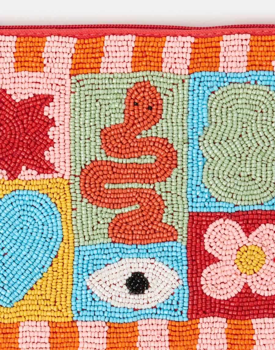 Beaded Snake Pouch